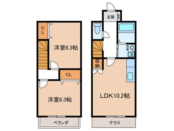 アプトＩＲＩＢＡの物件間取画像